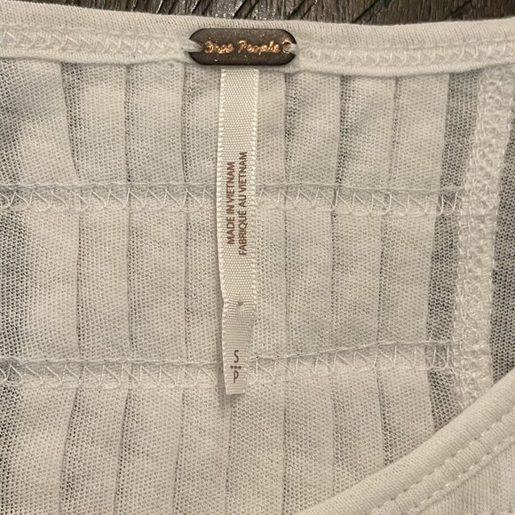 Free People White Balloon Sleeve Poet Semi-Sheer Top Blouse Size Small - Picture 6 of 9